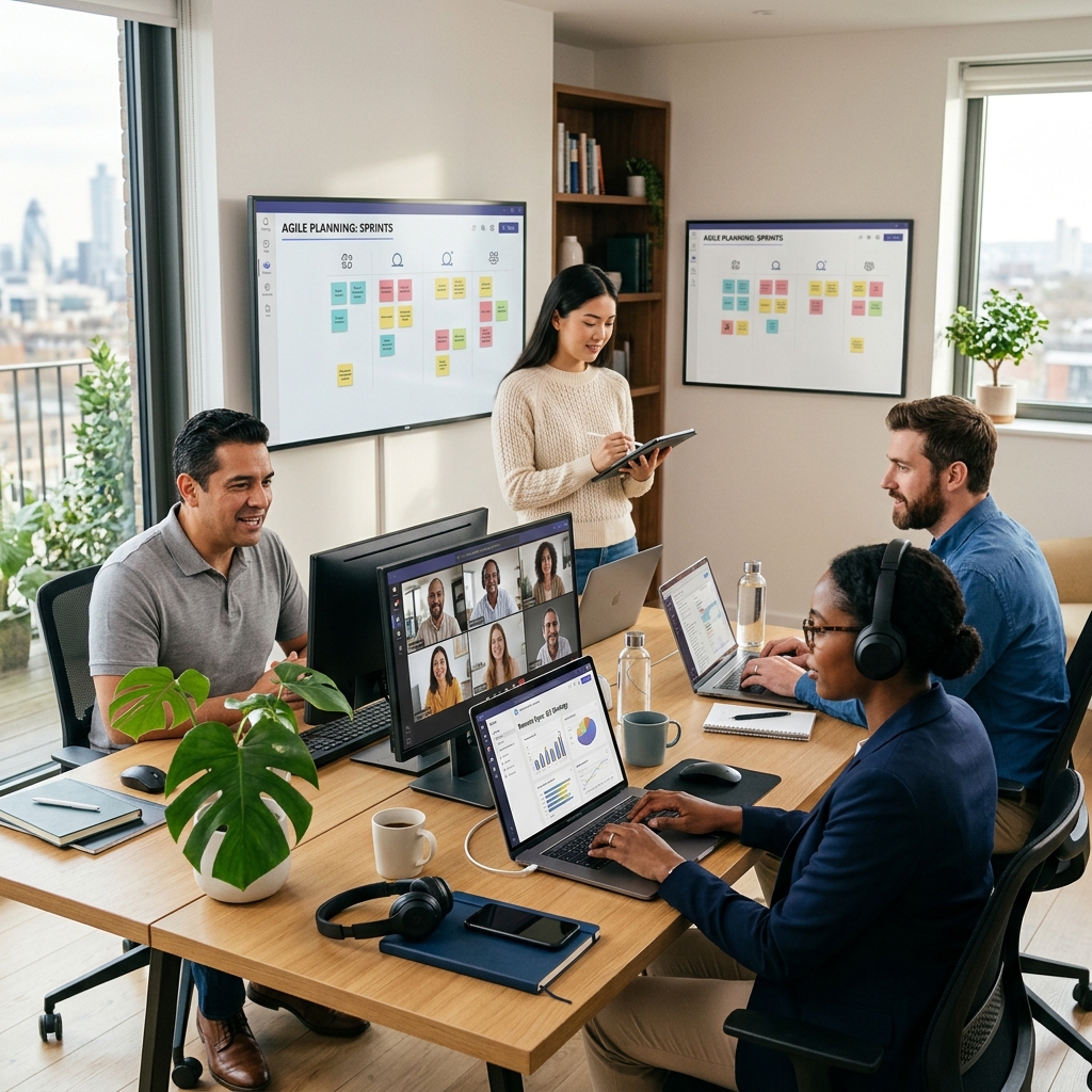 Corporate Team Working Remotely Alternative